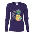 thumbnail image 2 of Wild Bobby, Pineapple Stand Tall Wear Crown And Stay Sweet Inside Arty Inspirational Pop Culture Womens Graphic Long Sleeve T-Shirt, Purple, X-Large, 2 of 3