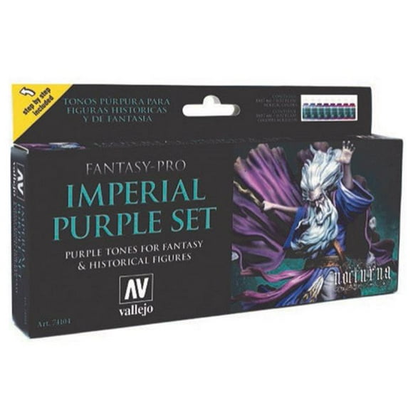 Acrylicos Vallejo VJP74104 Fantasy Pro Imperial, Purple - Set of 8