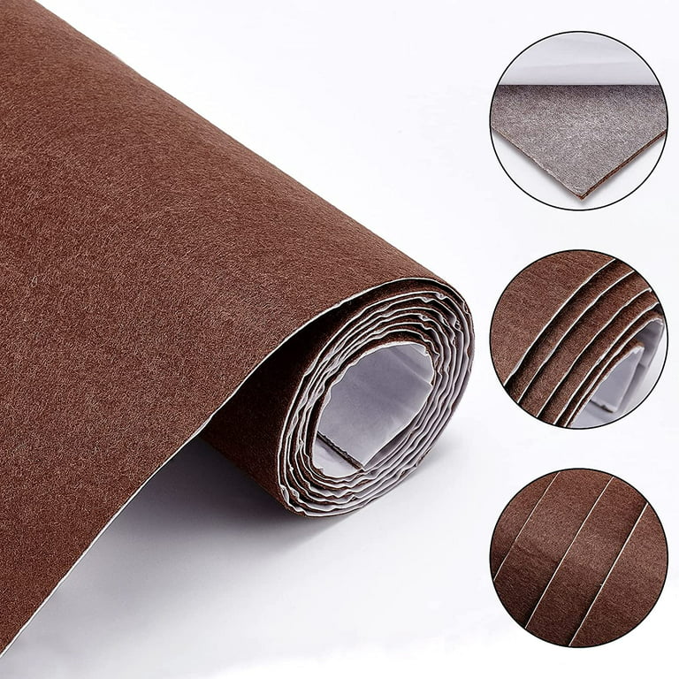 Wood-Tech Trim To Fit Self Adhesive Felt Drawer Liner Roll, Brown, 39-3/8