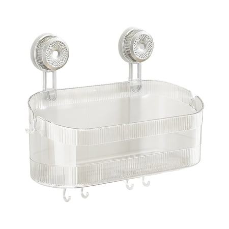 No Drill Bathroom Suction Storage Portable Wall Mounted Bathroom Organizer for Shower Removable Hanging Storage Large Capacity & Strong Load Bearing Clear No Drill Bathroom Suction Storage Portable Wall Mounted Bathroom Organizer for Shower Removable Hanging Storage Large Capacity & Strong Load Bearing Clear
