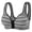 Black, variant on Womens Seamless Racerback Bra Striped Front Closure Wireless Soft Support Non Bulging Daily Underwear