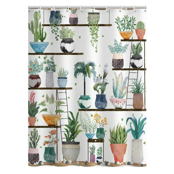 Shower Curtain Polyester Fabric 59" W x 79" H Soft Bathroom Bathtub Decoration Waterproof Curtains with Hooks Machine Washable