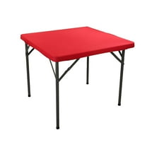 Elastic Fitted Square Tablecloth Polyester Table Cover for Kitchen Dining Outdoor Picnic Party Decoration, Spandex Stretch Card Table Cover Washable Square Table Cloth for Indoor Outdoor Use