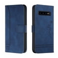 thumbnail image 1 of Funda con tapa estilo vintage para Samsung S10 Plus, ranura para múltiples tarjetas, protección total, estilo retro, material PU+TPU, 1 of 5