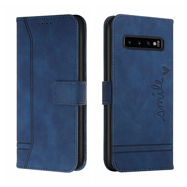 Funda con tapa estilo vintage para Samsung S10 Plus, ranura para múltiples tarjetas, protección total, estilo retro, material PU+TPU