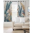 thumbnail image 2 of Green Yellow Tropical Leaves Blackout Curtains 63 Inches Long for Bedroom, Vintage Botanical Summer Thermal Insulated Room Darkening Black Out Window Curtain Panels Grommet Drapes for Living Room, 2 of 8
