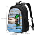 thumbnail image 5 of Xecao Mallard Duck Swimming In A River for Travel Laptop Backpack, USB-Charging-Enabled, Spacious Business Backpack for Men and Women,College School Computer Bag, 5 of 7