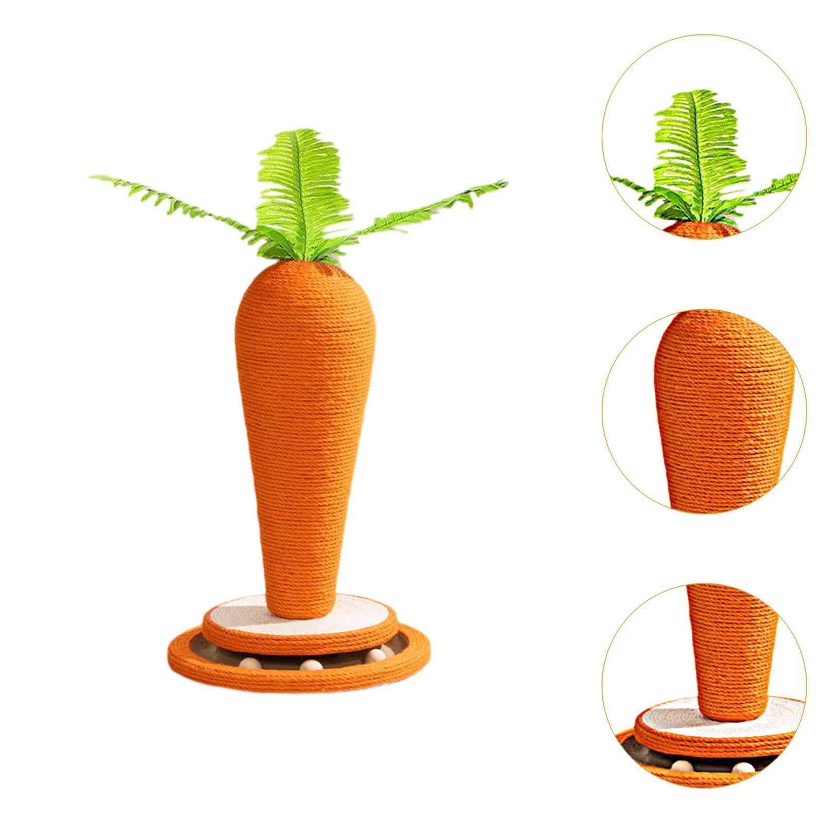 balikha Cat Scratch Post Cat Scratcher Post Bed Carrot Shape Pet Supplies Cat Climbing Frame for Playing Lounging for Cat and Kittens
