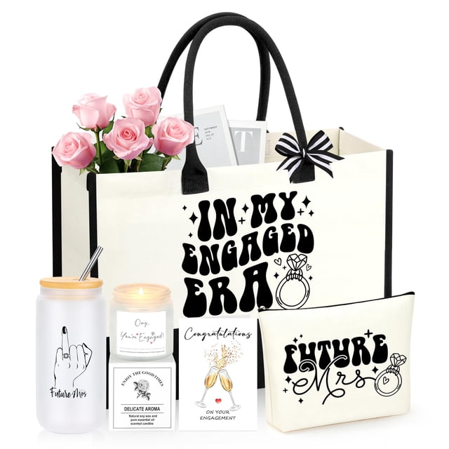 Set de regalo JoyCuff Engagement para mujer con taza, bolsa y vela