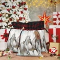 thumbnail image 6 of Rocae Running White Horses Print Christmas Drawstring Linen Gift Bag with Drawstrings Treat Bag Goody Present Bags for Christmas Party Favor, 6 of 8