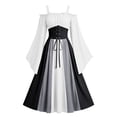 thumbnail image 2 of Halloween Dresses for Women Vintage Corset Medieval Dress Flare Sleeve Shoulder Strap Plus Size Halloween Costumes, 2 of 7
