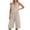 Khaki, variant on Women's Sleeveless Zip-Front Top and Wide Leg Culottes Two Piece Outfit with Pockets for Casual Everyday Wear