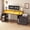 Black, variant on SEDETA Electric Standing Desk Farmhouse Style, 55 Inch Height Adjustable Computer Desk with 3 Drawers, File Cabinet, Storage Shelves, Power Outlets, Wood Home Office Desk for Work, Study, White