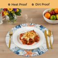 thumbnail image 4 of Summer Coastal Round 15 Inch Placemats Set of 4, Sea Ocean Starfish Shells Coral Conch Wood Gray HeatResistant Non Slip Place Mats for Dining Table, Wipeable Kitchen Table Mats for Housewarming, 4 of 9