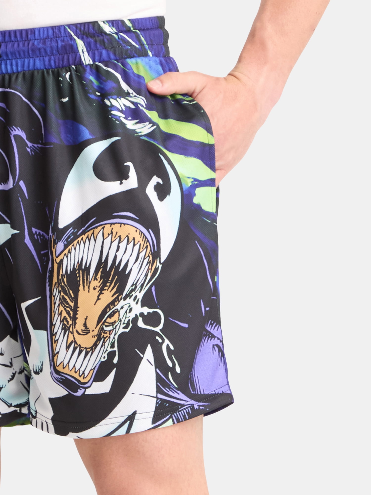 Marvel Venom Men's and Big Men's Graphic Basketball Shorts, Sizes XS-3XL