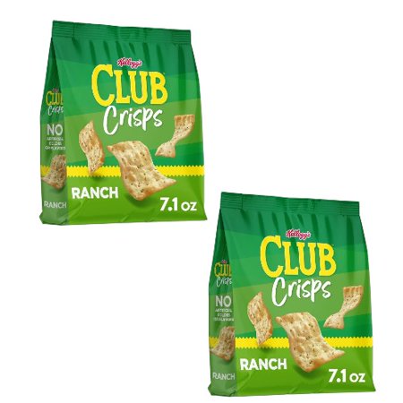 ( 2 Pack ) Club Kellogg's Cracker Crisps, Ranch, Baked Snacks, 7.1oz Bag