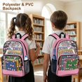 thumbnail image 4 of SEANATIVE Middle School Clear Backpack Kids Transparent Bookbag See Through Daypack Heavy Duty PVC Schoolbag School Accessory for Boys Girls Teens, Pink Bow Print, 4 of 7