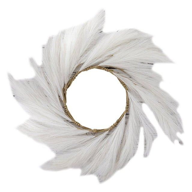 Artificial Wreath Realistic Looking Vivid Color Eco-friendly Fine Texture Non-Fading Decorative Cloth Simulation Pampas Grass Wreath Hanging Ornament Home Supplies