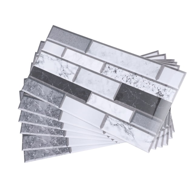 PVC Self Adhesive Kitchen Backsplash Wallpaper, Waterproof and Oil , Classic Design, 6 PCS 5.9x11.8in