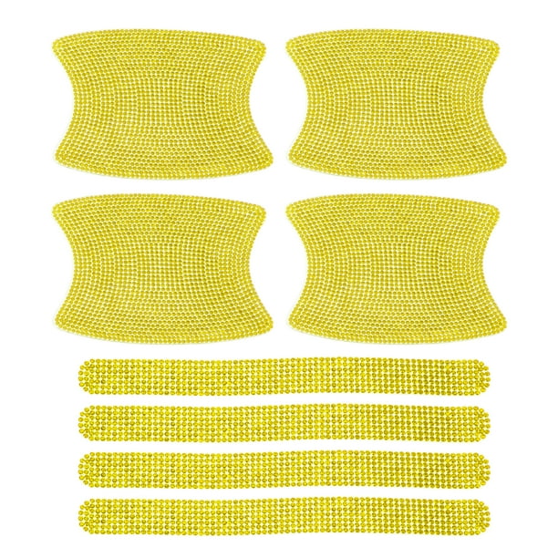 Protector de rasguños para manijas de puertas Unique Bargains Anti-rasguños 8x10cm Auto Película protectora para manijas de puertas Unique Bargains Tono dorado 1 juego