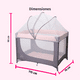 thumbnail image 5 of Cuna Corral Viajero Para Bebé Aeiou Bc001 Con Mosquitero Pink Gray, 5 of 5