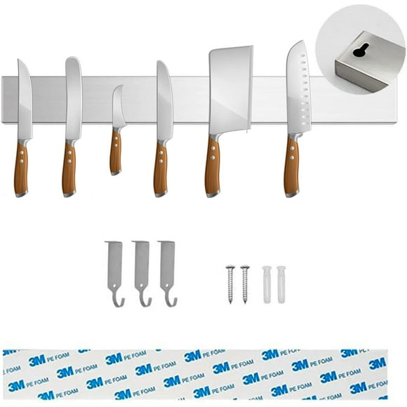 Chef Palace Magnetic Knife Strip, Simple to Install, Multiuse Knife Wall Mount Hanger, Suitable for Kitchen Utensils & Tools 40cm (15.7 Inch) Strong Magnetic Knife Bar