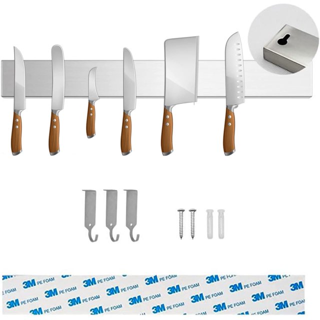 Chef Palace Magnetic Knife Strip, Simple to Install, Multiuse Knife Wall Mount Hanger, Suitable for Kitchen Utensils & Tools 40cm (15.7 Inch) Strong Magnetic Knife Bar