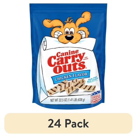 (24 pack) Canine Carry Outs Chicken Flavor Soft Dog Treats Chewy Dog Snacks for Training 22.5 oz Bag