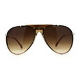 thumbnail image 1 of Luxurious Mens Rimless Classic Tear Drop Baller Gangster Officer Sunglasses Gold Brown, 1 of 4