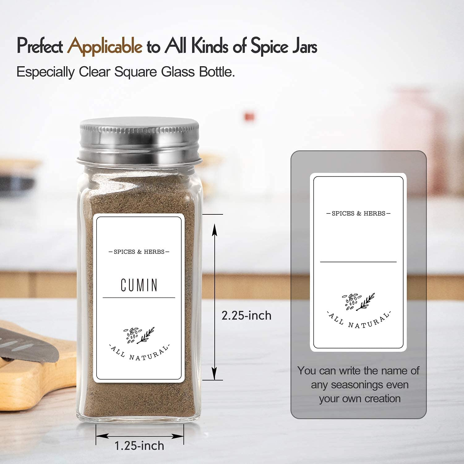 Kosbon Glass Spice Jars, 4 oz, 24-Pack with Shaker Lids photo 8