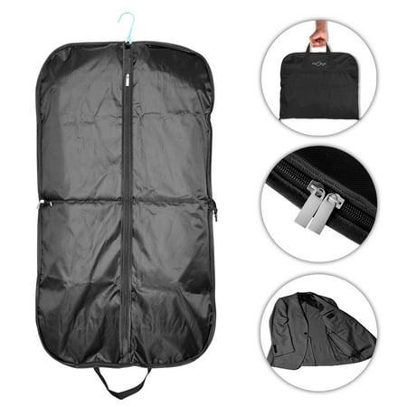 Garment Cover for Suits Travel Carrier Bag Black Cover,iClover Waterproof Hanging Breathable Garment Storage Handbag Covers Anti-moth Protector Oxford Fabric Bag with Zipper (51.2'' x (Best Moth Proof Garment Bags)