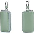 thumbnail image 2 of Car Key Holder Multifunctional Leather Zipper Key Case Business Key Purse (green), 2 of 5
