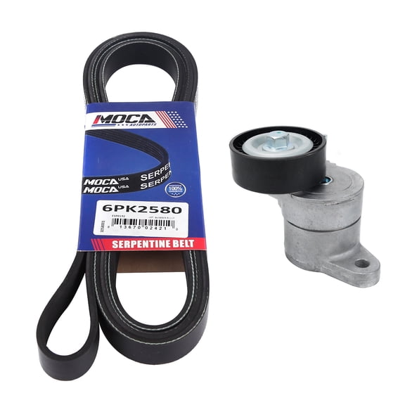 MOCA AUTOPARTS Serpentine Accessory Belt Drive Component Kit Fit for 2008-2017 Jeep Compass 2.4L 2.0L & 2008-2014 Dodge Caliber 2.0L 1.8L
