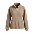 thumbnail image 4 of Womens Quarter Zip Pullover Oversized Corduroy Jacket Fll Winter Casual Sweatshirt Hoodies with Pockets XL, 4 of 8
