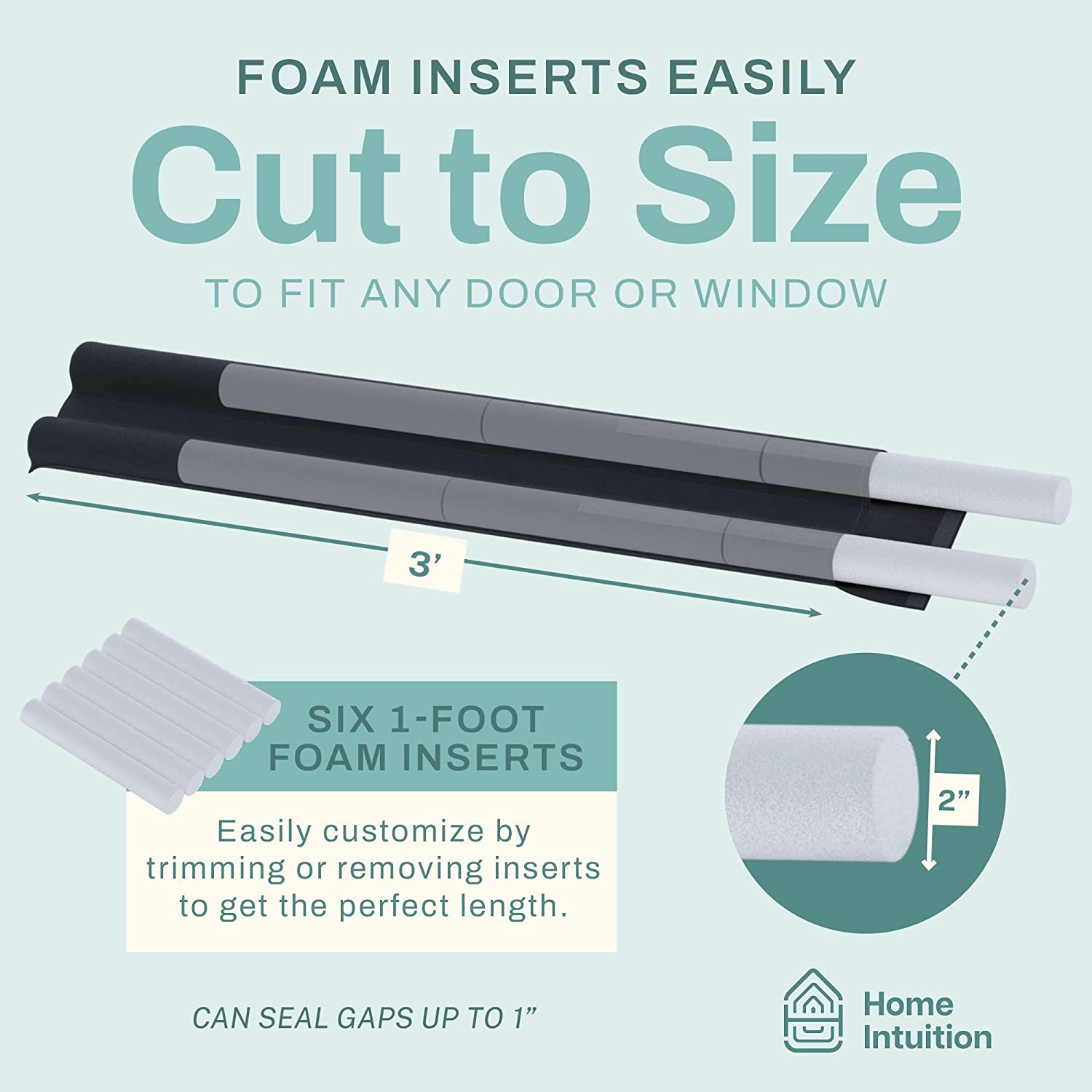 Home Intuition Under Door Draft Stopper, 24"-36" Adjustable photo 5
