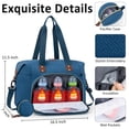 thumbnail image 2 of Bolsa de pañales Tenot con funda para chupetes para mamá y papá, color azul, 2 of 6