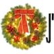 thumbnail image 1 of FUNPENY Corona de Navidad artificial preiluminada, 40 LED de 16 pulgadas Corona de cono de pino de bayas de abeto con lazo rojo Corona de Navidad de hoja de acebo artificial con colgador para fiesta familiar en interiores y exteriores Ormromra WMZL-2250, 1 of 6