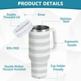 thumbnail image 4 of 30 oz Tumbler with Handle Lid and Straw Insulated Water Tumbler Stainless Steel Water Cup Mug Bottle Reusable Cup Holder Friendly Grey Stripes, 4 of 6