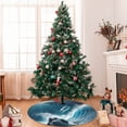 thumbnail image 7 of Yiaed Ice Blue Ocean Cute Dolphin A Print Christmas Tree Skirt , Tree SkirtsTree Mat for Christmas Winter Holiday Indoor Decorations-48", 7 of 7