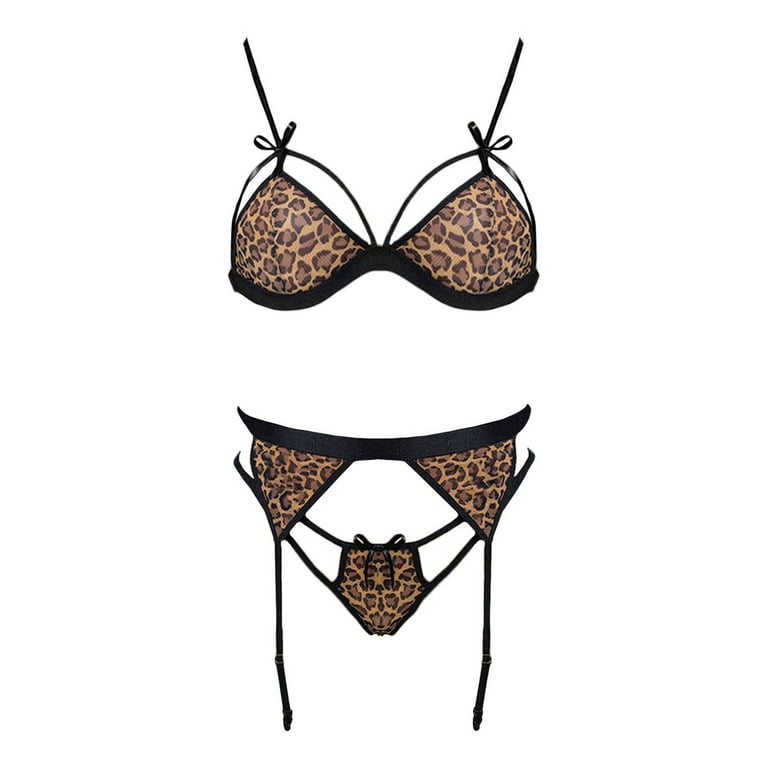 Women Leopard Print Bra Set Wireless Push Up Underwire and Panties Sexy Low  Waist Underpants Thin Breathable Gathered Brassiere - AliExpress