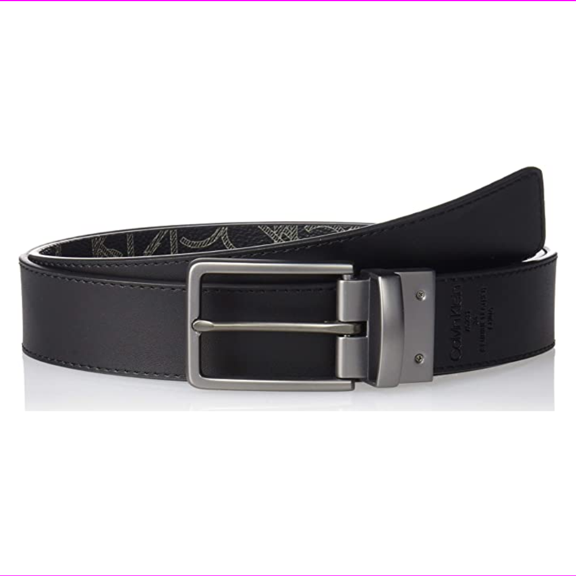 Calvin Klein Men's 35mm Ck Logo Reversible Strap Belt ,Size S