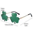 thumbnail image 3 of Triflora Sunglasses Unique Green Four Leaf Pattern St Patrick's Day Sunglasses Suitable For Both And Party Use., 3 of 5