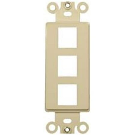 - Decorator Wallplate For Keystone Jacks And Modular Inserts Three Ports Ivory