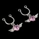 thumbnail image 5 of 2Pcs Crystal Heart Dangle Nipplering de acero inoxidable No piercing Rosa Rosado SM SunniMix Anillo falso del perno prisionero del pezón, 5 of 8