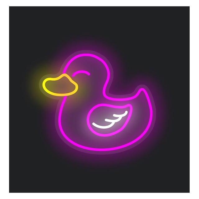 Letrero De Neón LED Pato, Luz Pared, Decoración Para Baño, Sala Juegos, Dormitorio, Bar, Estar, Fiesta Cumpleaños 45cm