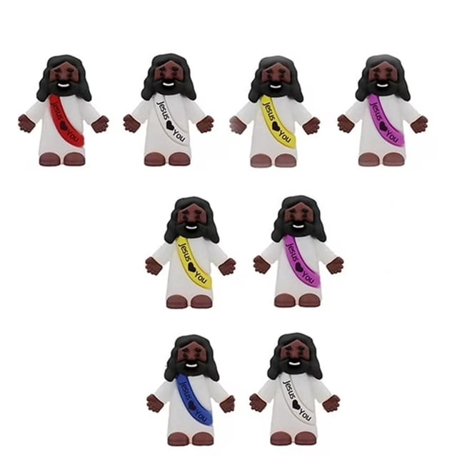 64 mini figuras de Jesús, Pascua Jesús te ama, juguetes de Cristo, pequeñas figuras de Cristo para esconder y buscar regalos de fiesta religiosa de la escuela dominical, regalo ,5 colors-30pc