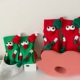 thumbnail image 4 of Children Christmas Party Decors Socks Novelty Festival Cartoon Big Eyes Hand Middle Tube Socks Hosiery Gift, 4 of 8