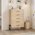 thumbnail image 3 of EastVita 5 Dresser for Bedroom 50in Tall Drawer with Large Storage Space Freestanding Wooden Closet Storage Dresser Chest for Living Room Bedroom Entryway-Natural Oak, 3 of 8