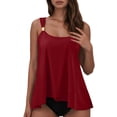 thumbnail image 2 of Womens Bikini Swimsuit High Waist Strappy Tankini Top Bottom Two Piece Swimwear Tummy Control Bathing Suit Beach Vacation Pool, 2 of 6