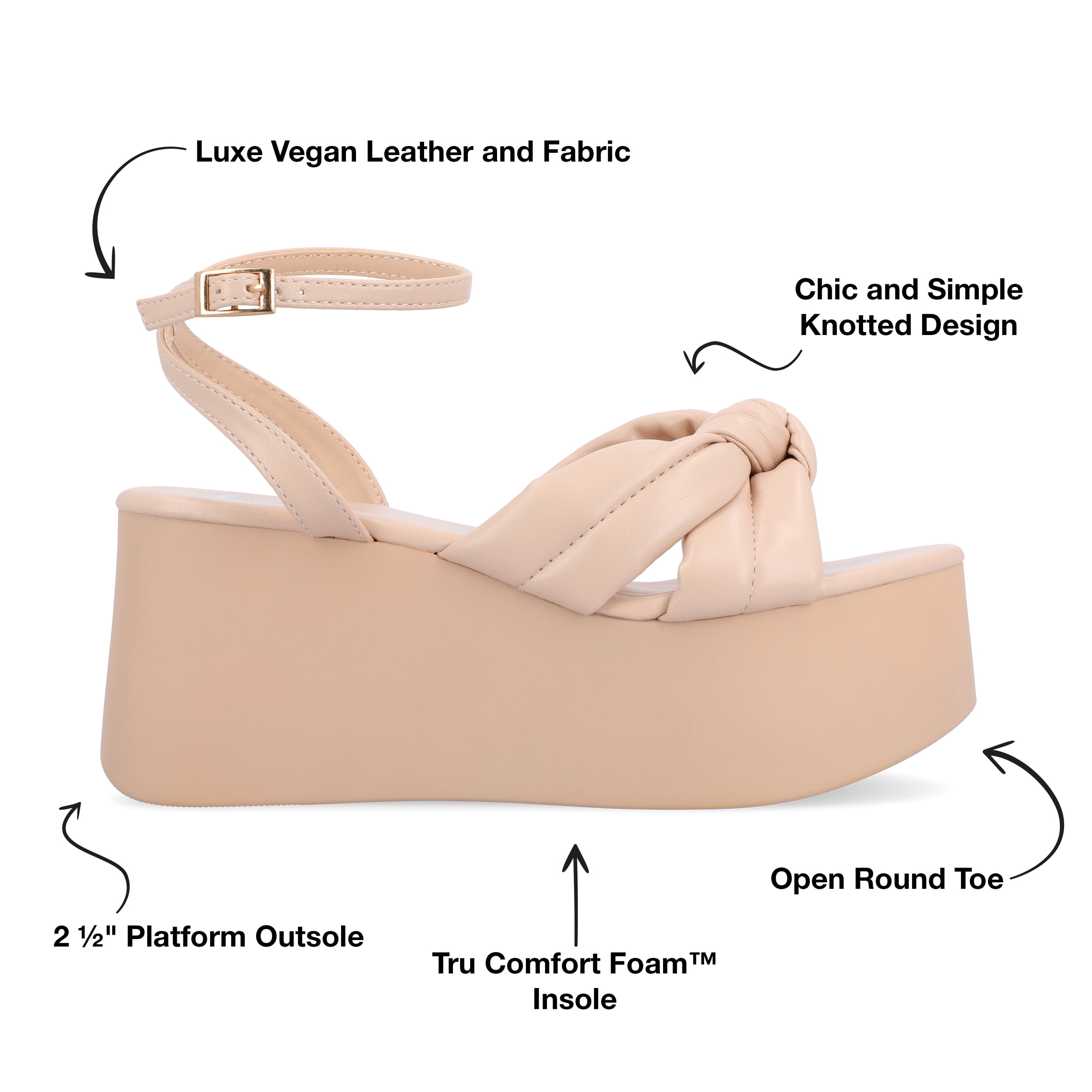 Journee Womens Lailee Buckle Platform Sandals